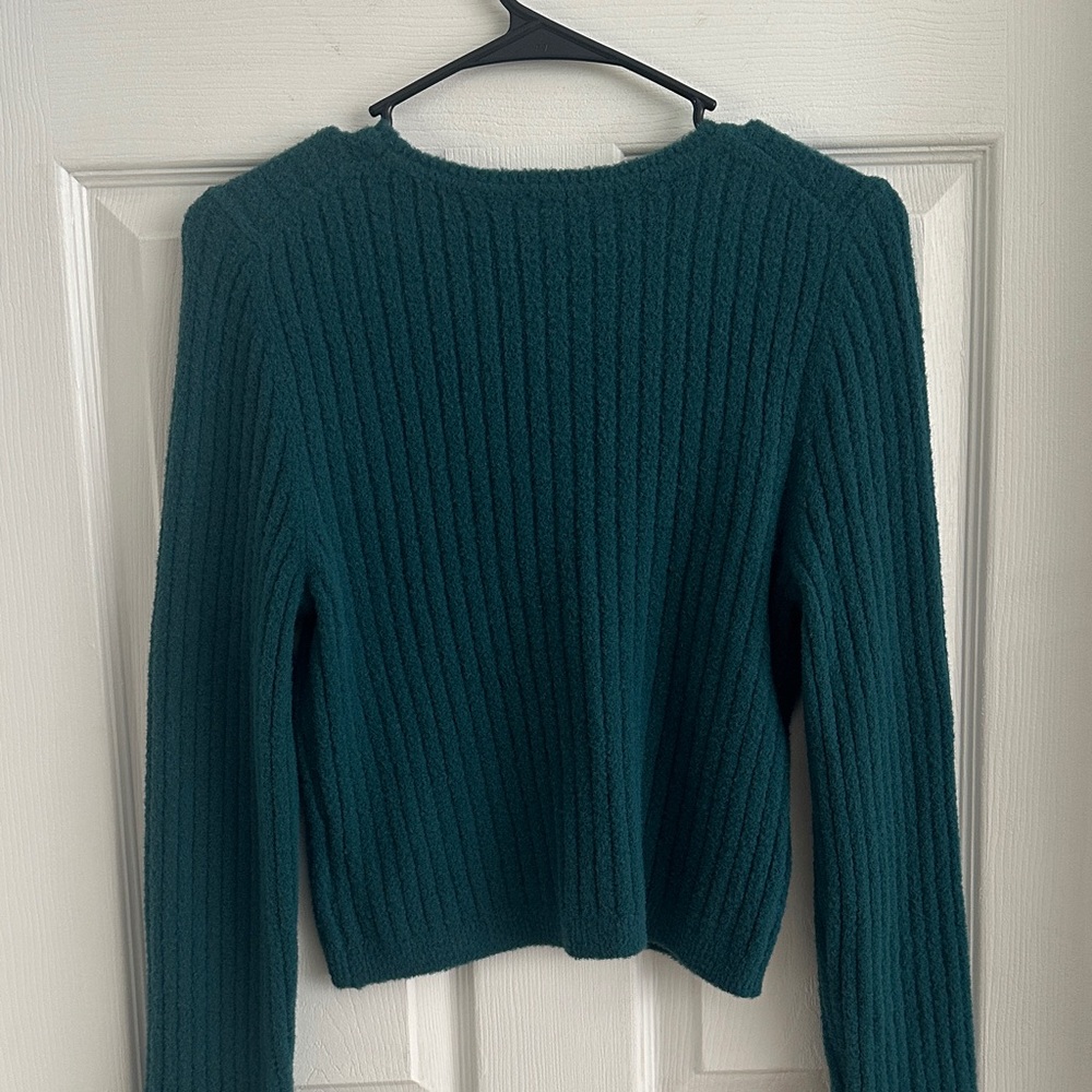 Express Deep Green Ribbed Sweater - Picture 4 of 4